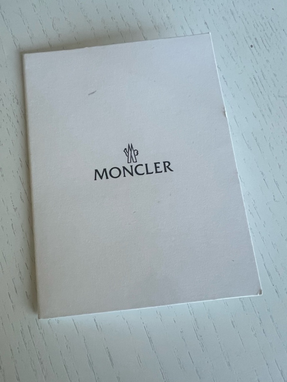 Moncler White Logo Paper shopping Tote w Black Ribbon Handles PLUS receipt cover - Picture 10 of 10